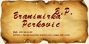 Branimirka Perković vizit kartica